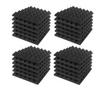 24 Pieces Acoustic Foam Panel, Sound Insulation Treatment Studio Wall Cladding, Sound-Absorbing, Fireproof Pyramid Wall Plate