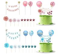 24 Pieces Birthday Cake Inserts, Creative Cake Decorations, Cake Accessories, Party Supplies