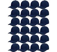 24 Pieces Blank Baseball Cap Adjustable Back Strap Plain Blank Camouflage Hat Unisex Baseball Cap for Trucker Men Women, Royal Blue, One Size