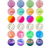 24 Pieces Bouncy Balls 32mm Bounce Balls 6 Styles High Bouncing Balls Toys for Kids Party Favors Birthdays Gift Classroom