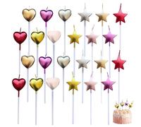 24 Pieces Candles, Star Love Candles, Birthday Cake Candle Inserts, Creative Candle Decorations, Party Cake Accessories
