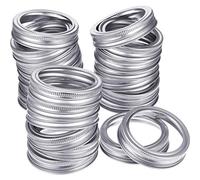 24 Pieces Canning Jar Replacement Metal Rings Practical Screw Jar Bands Leak Proof Tinplate Metal Bands Rings, Compatible with Mason Jar, Ball Jar, Canning Jars, Storage Jars (70 mm)