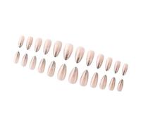 24 Pieces Christmas Press On Nails Almond False With Glitters Snowflake Designs Winter Artificial Full Cover False Nails