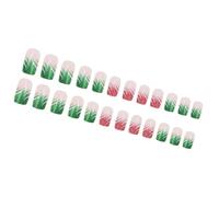 24 Pieces Christmas Press On Nails Sparkling Stripes Stick On Nails French False Nails For Parties And Celebrations