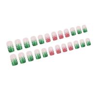 24 Pieces Christmas Press On Nails Sparkling Stripes Stick On Nails French False Nails For Parties And Celebrations