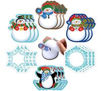 24 Pieces Christmas Snowman Notepads Winter Snowflake Snowman Sticky Note Set 6 Styles Waving Holiday Memo Pads for Work Study Christmas Classroom Decoration Supplies