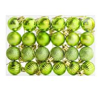 24 Pieces Christmas Tree Decoration Pumpkin Baubles Mini Christmas Balls 3CM Baubles for Xmas Halloween Hanging Decorations, Green Bauble