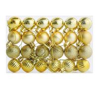 24 Pieces Christmas Tree Decoration Pumpkin Baubles Mini Christmas Balls 3CM Baubles for Xmas Halloween Hanging Decorations, Gold Bauble