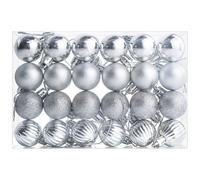 24 Pieces Christmas Tree Decoration Pumpkin Baubles Mini Christmas Balls 3CM Baubles for Xmas Halloween Hanging Decorations, Silver Bauble