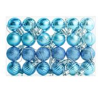 24 Pieces Christmas Tree Decoration Pumpkin Baubles Mini Christmas Balls 3CM Baubles for Xmas Halloween Hanging Decorations, Light Blue Bauble