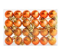24 Pieces Christmas Tree Decoration Pumpkin Baubles Mini Christmas Balls 3CM Baubles for Xmas Halloween Hanging Decorations, Orange Bauble