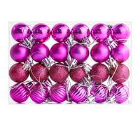 24 Pieces Christmas Tree Decoration Pumpkin Baubles Mini Christmas Balls 3CM Baubles for Xmas Halloween Hanging Decorations, Rose Red Bauble