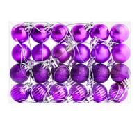 24 Pieces Christmas Tree Decoration Pumpkin Baubles Mini Christmas Balls 3CM Baubles for Xmas Halloween Hanging Decorations, Purple Bauble