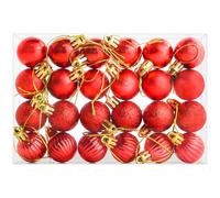 24 Pieces Christmas Tree Decoration Pumpkin Baubles Mini Christmas Balls 3CM Baubles for Xmas Halloween Hanging Decorations, Red Bauble