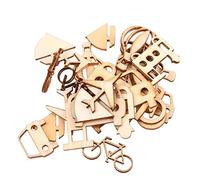 24 Pieces Cut Wood Vehicle Wooden Vehicle Slices Cutout Shapes Embellishment, Wood Craft Slices for DIY Scrapbooking Card Decorations Props Professional Process