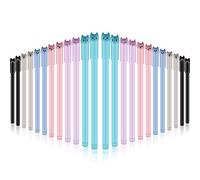 24 Pieces Cute Cat Pens Cat Ballpoint Pens 0.5 mm Black Gel Ink Pens for School Office Supplies