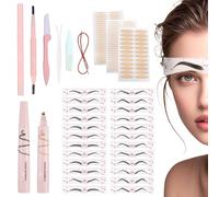 24 Pieces Eyebrow Stencil Eyebrow Stencils Women's Eyebrow Stencils for Women Eyebrow Shaper Reusable for Quick Makeup with 4 Eyebrow Pencils 1 Trimmer 144 Slip-On Eyelids Tape
