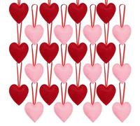 24 Pieces Felt Heart Hanging Ornament Valentines Heart Shaped Ornaments for Wedding Valentine Anniversary Christmas Party Decorations, Red and Pink