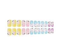 24 Pieces French Tip False Nails Square Rabbits Press On Nails Manicure Nails Art Easy Application For Women And Girls