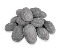 24 Pieces Gas Fire Pit Ceramic Stones Grey Decorative Stones Fireplace Rocks for Indoor Fireplace Outdoor Decoration of the Gas Fireplace 24 Round 3/2-5/2 Inch Size (Grey)