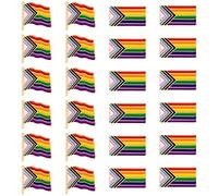 24 Pieces Gay Pride Pins Rainbow Flag LGBTQ Enamel Lapel Pin Brooches Decoration for Lesbian Transgender Gay Activities Clothes Bag Decor Birthday Christmas Gifts