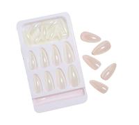 24 Pieces Glossy Artificial Nails Easy Application Press On Almond Flase Stick On For Any Occasion Glossy False Nail