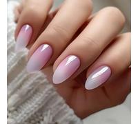 24 Pieces Graduates Press On Nails Short Round False Nails Simple Acrylic Reusable