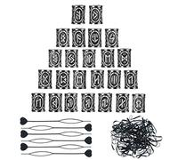 24 Pieces Hair Beard Beads Braiding Beads Norse Viking Beads, 6 Pieces Pull Hair Pin Quick Beader and 160 Pieces Black Rubber Bands with Pouch for Bracelets Necklace Pendant (Sliver)