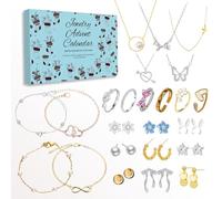 24 Pieces Jewelry Advent Calendar for Women, Countdown Box with Necklaces, Earrings, Bracelets & Accessories