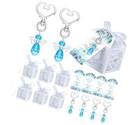 24 Pieces Keychain Kits Wedding Communions Confirmation Heart Shape Butterfly Holder For Creative Project Candy Box Set