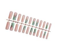 24 Pieces Long Square Press On Nails Floral French Tip False Full Covers Stick On For Fashion Enthusiasts Long Square False Nail