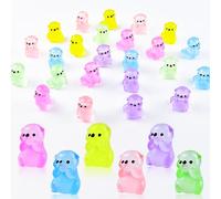 24 Pieces Luminous Mini Otter Resin Animals for Dollhouse Fairy Garden Birthday Decorations