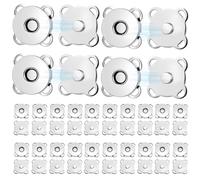 24 Pieces Magnetic Closure Sets 18 mm Metallic Magnetic Buttons for Sewing Fermoirs for Crafts Bags Clothing Coats Silver Sturdy Magnetic Press Stud Durable for DIY Projects