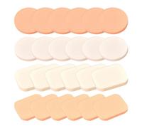 24 Pieces Makeup Sponges, Round Powder Puff, Square Powder Puff, Wet and Dry Makeup Sponge, Suitable for BB Cream, Powder, Foundation (White + Skin Colour)