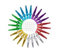 24 Pieces Metal Kazoos Portable Harmonica Kazoos Flute for Companion Violin Guitar