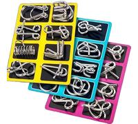 24 Pieces Metal Ring Jigsaw Puzzle for Adults Children/ IQ Puzzle, Skill Games for Adults, Quick Thinking Games for All Ages, Brain Teaser for Children, for Adults Children Teenagers