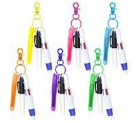 24 pieces Mini Highlighter Nurse Pen Pack Set Nurse Pens for Badge include 6 pieces Tip Highlighter 6 pieces Permanent Marker Pen And 6 pieces Retractable Ball Pen With 6 pieces Nursing Keychain Clip