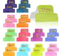 24 Pieces Monthly Tabs for Planner Adhesive Monthly Planner Tabs Stickers Colorful Neutral Metallic Planner Stickers Designer Accessories Decorative Monthly Adhesive Index for Office Study