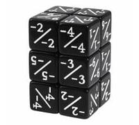 24 Pieces MTG Dice Counters Set -1/-1 Life Counter Tokens with Grey Storage Bag - Vibrant D6 Dice, Perfect 16mm Dice for MTG, TCG & Card Games(Black)