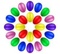 24 Pieces Musical Eggs Shakers, Plastic Egg Shakers Colorful Maracas with Miniature Iron Sand for Babies Toddlers Kids (6 Colors)