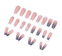 24 Pieces Nails with Bows, 3D Artificial Fingertips, Manicure Stickers, French Style Easy Application Sturdy Material Fashionable for Temporary, Colorful