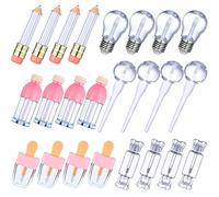 24 Pieces Novelty Empty Lip Gloss Tubes Bulk, Ice Cream and Funny Light Bulb Shaped Lipstick Balm Tube, Creative Lollipop Shape, Bottle and Candy Lipstick Glaze Tube, Pencil Lip Oil Bottles, 6 Styles