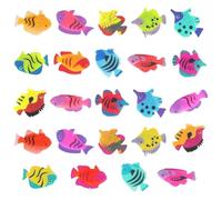 24 Pieces of Tropical Fish, Marine Life Decorative, Simulated Sea Animal Models, Mini Ocean Fish, Soft Plastic Children's Toys, Beach Theme Party Supplies