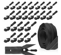 24 Pieces of Zip Repair Kit,Zipper,Zip Replacement Three Sizes 70cm Zipper in One Roll Time-Saving and Labor-Saving Installation Suitable for Most Zippers