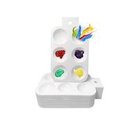24 Pieces Paint Tray, White Plastic Paint Tray with Hanging Holes, 6 Rectangular Watercolor Palettes DIY Crafts