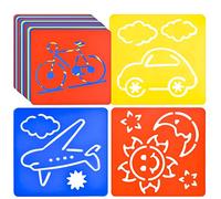 24 Pieces Painting Stencil Templates for Kids 6 Inches Reusable Animal Drawing Stencils Chalk Stencils Plastic Drawing Template Stencils Set for Kids Toddlers Preschooler
