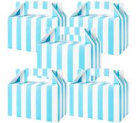 24 Pieces Party Box 15x9x9cm Thickened Paper Gift Packaging Box with Lid White and Blue Treat Boxes Candy Snacks Gift Boxes DIY Boxes Party Birthday Wedding Supplies Party Lunch Boxes Baby Shower Box