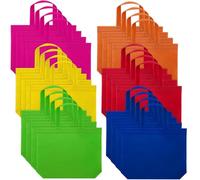 24 Pieces Party Favors Bags, 13 x 10.2 Inches Big Size Multifunctional Reusable Non-woven Tote Gift Bags with Handles For Kids Birthday Favors,Shopping Bag,Rainbow party, 6 rainbow Colors