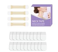 24 Pieces Patch Adhésif De Lifting du Cou, Autocollant De Levage du Cou, Kit de Bandes de Lifting, 20 Patches Invisibles + 4 Élastiques, Neck Lifting, Tightening Bands, Laminated Double Chin with