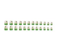24 Pieces Patrick's Day Stick On Nails Green Shamrock Press On Nails Short Coffin Styles False Nails For Women Girls